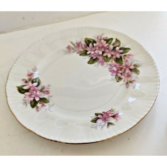 Paragon Bone China Butter Dish Set Canadian Flower Series Mayflower Nova Scotia - Picture 3 of 12